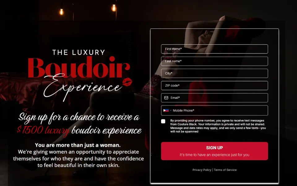 Couture Black Luxury women's experience website preview