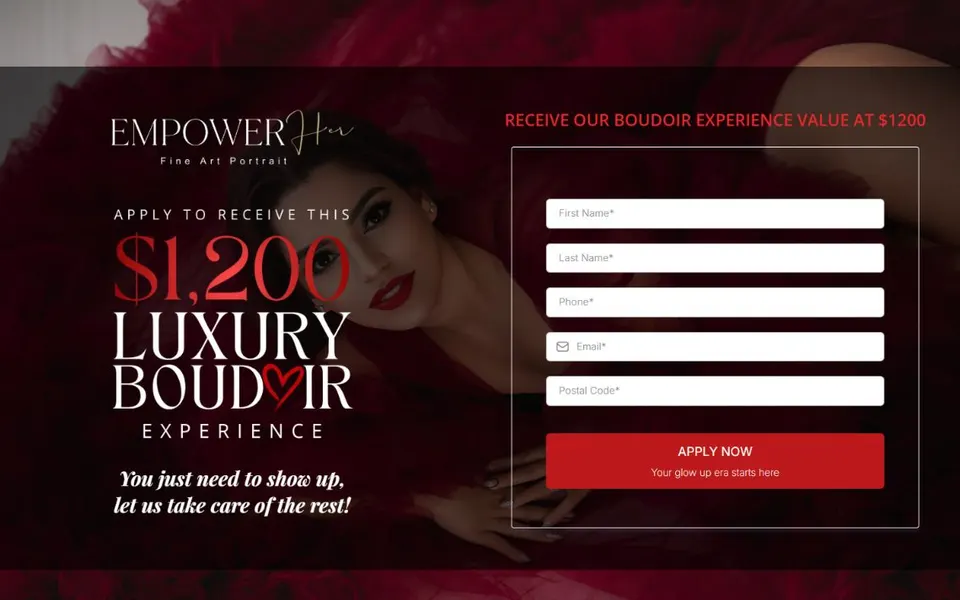 Empower Her Studio Luxury boudoir website preview