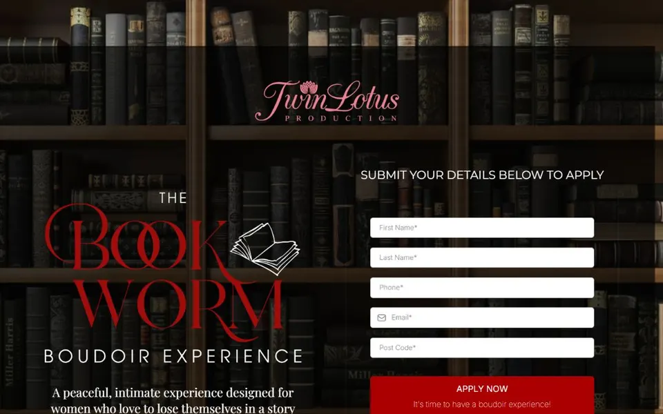 Twin Lotus Production The Bookworm Experience website preview